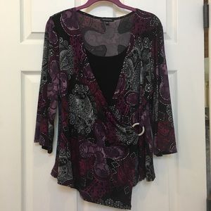 Stretchy Fuax wrap notations new top